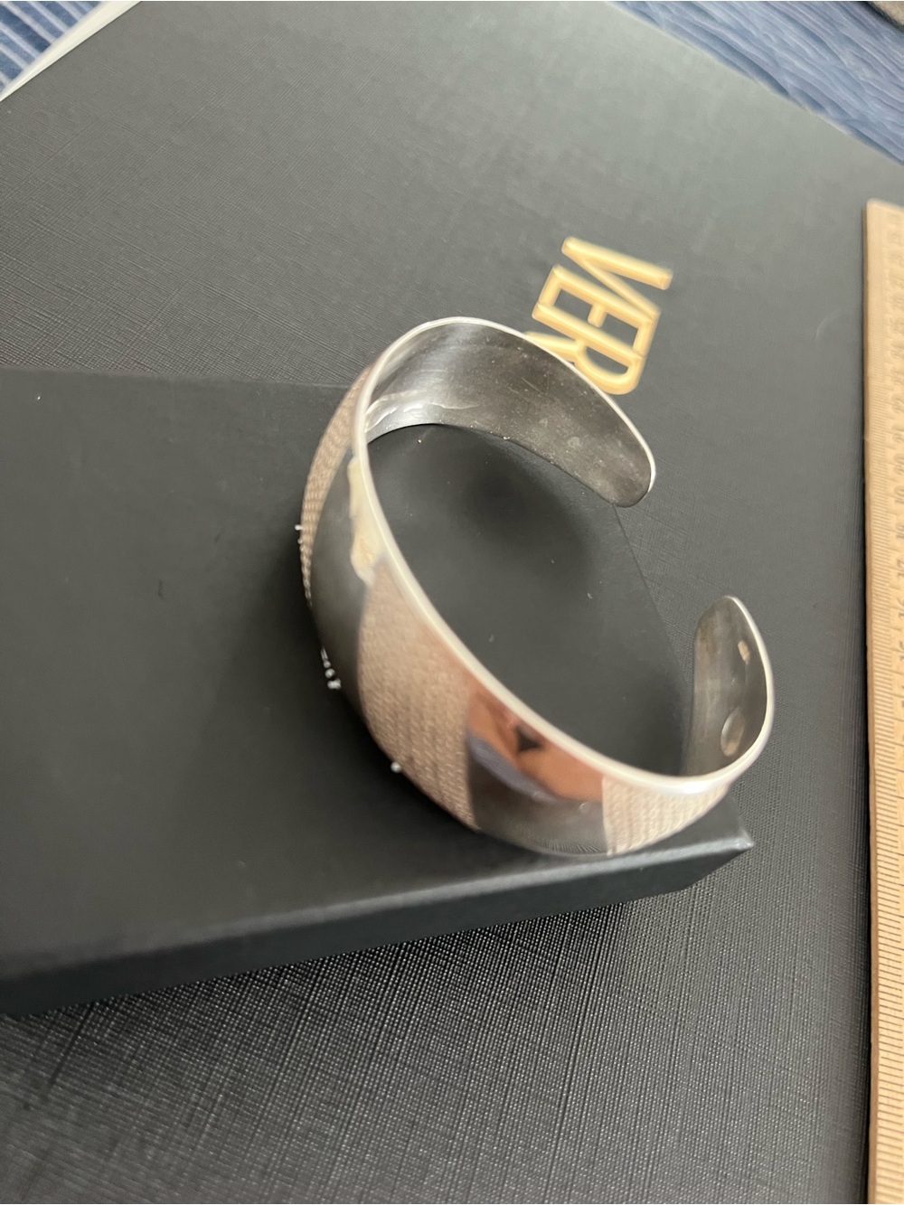 NWOT Peruvian 950 Sterling Silver Wide Cuff Statement Bracelet